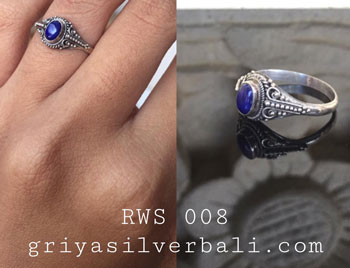 Ring With Stone bali silver bead