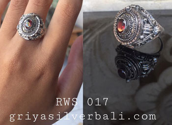 Ring With Stone bali silver bead