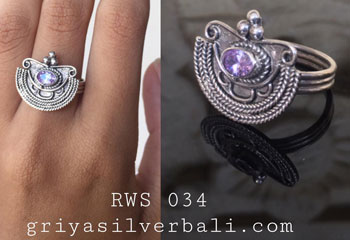 Ring With Stone bali silver bead