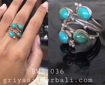 Ring With Stone bali silver bead