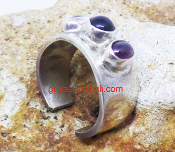 Ring With Stone bali silver bead