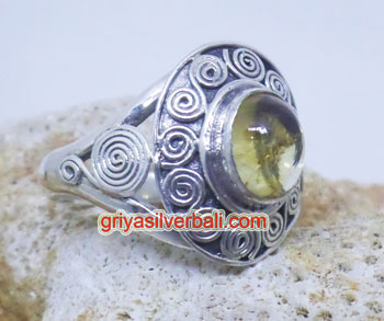 Ring With Stone bali silver bead