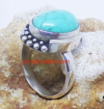 Ring With Stone bali silver bead