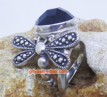 Ring With Stone bali silver bead