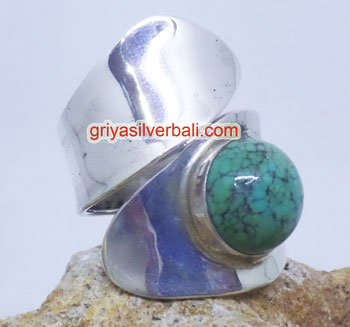 Ring With Stone bali silver bead