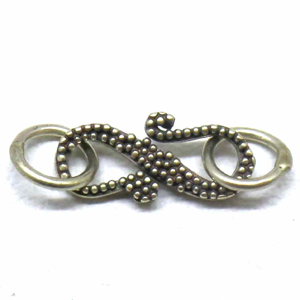 S Clasps bali silver bead