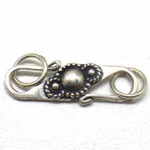 S Clasps bali silver bead