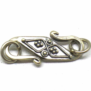 S Clasps bali silver bead