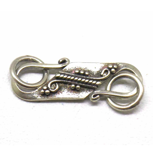 S Clasps bali silver bead