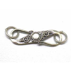 S Clasps bali silver bead