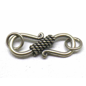 S Clasps bali silver bead