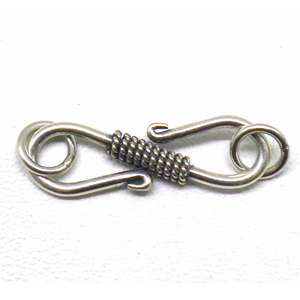 S Clasps bali silver bead