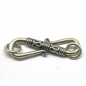 S Clasps bali silver bead