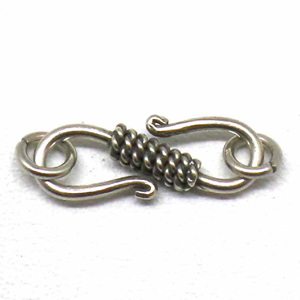 S Clasps bali silver bead