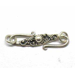 S Clasps bali silver bead