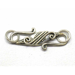 S Clasps bali silver bead