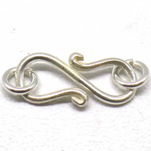 S Clasps bali silver bead