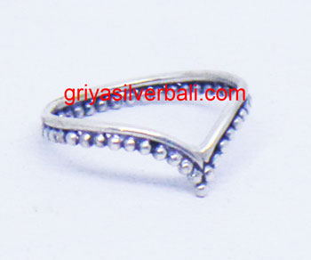 Simple Minimalist Ring bali silver bead