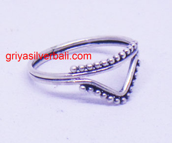 Simple Minimalist Ring bali silver bead