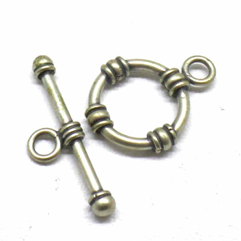 Simple Plain Toggles bali silver bead