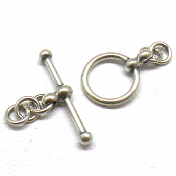 Simple Plain Toggles bali silver bead