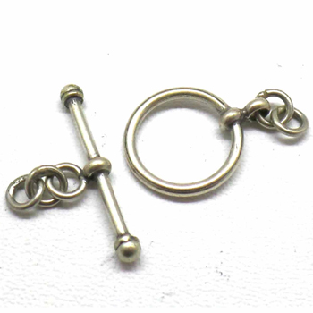 Simple Plain Toggles bali silver bead