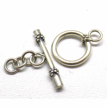 Simple Plain Toggles bali silver bead