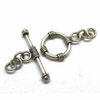 Simple Plain Toggles bali silver bead