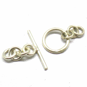 Simple Plain Toggles bali silver bead