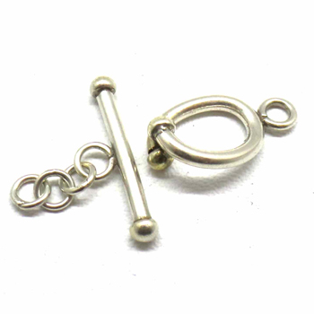 Simple Plain Toggles bali silver bead