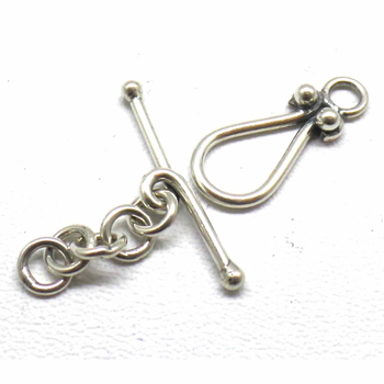 Simple Plain Toggles bali silver bead