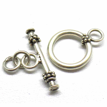 Simple Plain Toggles bali silver bead