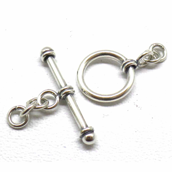 Simple Plain Toggles bali silver bead