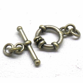 Simple Plain Toggles bali silver bead