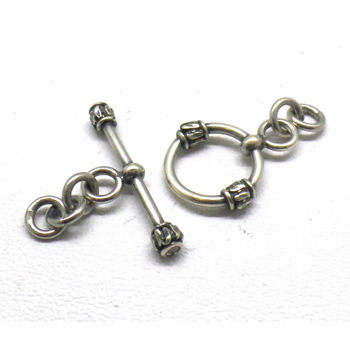 Simple Plain Toggles bali silver bead