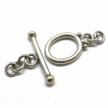 Simple Plain Toggles bali silver bead