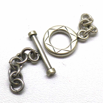 Simple Plain Toggles bali silver bead