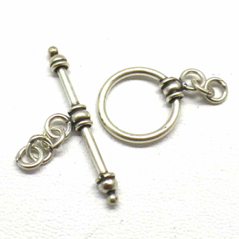 Simple Plain Toggles bali silver bead