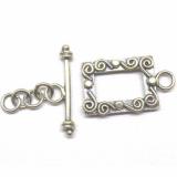 Bali Ornate Toggles Silver Toggles bali silver bead