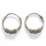 Earring Hoops bali silver bead