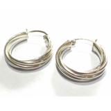 Earring Hoops bali silver bead