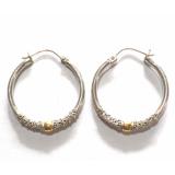 Earring Hoops bali silver bead