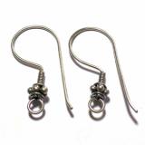 Earring Hooks bali silver bead