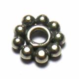 Flat Daisy Spacer bali silver bead