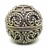 Large Hole Bead Handmade bali silver bead