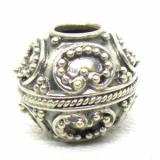 Large Hole Bead Handmade bali silver bead