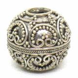 Large Hole Bead Handmade bali silver bead