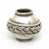 Large Hole Bead Handmade bali silver bead