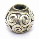 Large Hole Bead Handmade bali silver bead