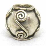 Large Hole Bead Handmade bali silver bead